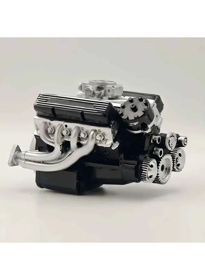 مجموعة نموذج محرك سيارة V8 باللون الأسود مع مكابس متحركة مشروع تعليمي في العلوم والتكنولوجيا والهندسة والرياضيات - Image 1
