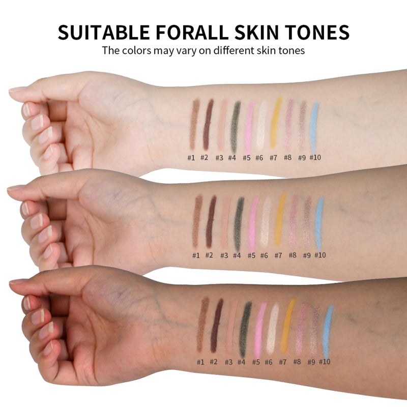 Chifure Eyeshadow Stick, Shimmer and Matte Cream Eye Shadow Brightener Sticks Eyeliner Pencil Crayon, Waterproof Long Lasting Eye Highlighter Stick Makeup,0.056 Oz(#8-Fancy) - Image 3