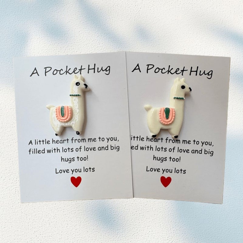 10 Pcs Pocket Hug Cards Decorated With Adorable Alpaca Designs Perfect Gift For Men Women Colleagues Family And Friends For Birthdays Valentine S Day Friendship Day Weddings - Image 1