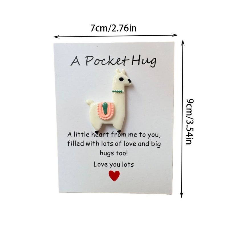 10 Pcs Pocket Hug Cards Decorated With Adorable Alpaca Designs Perfect Gift For Men Women Colleagues Family And Friends For Birthdays Valentine S Day Friendship Day Weddings - Image 3