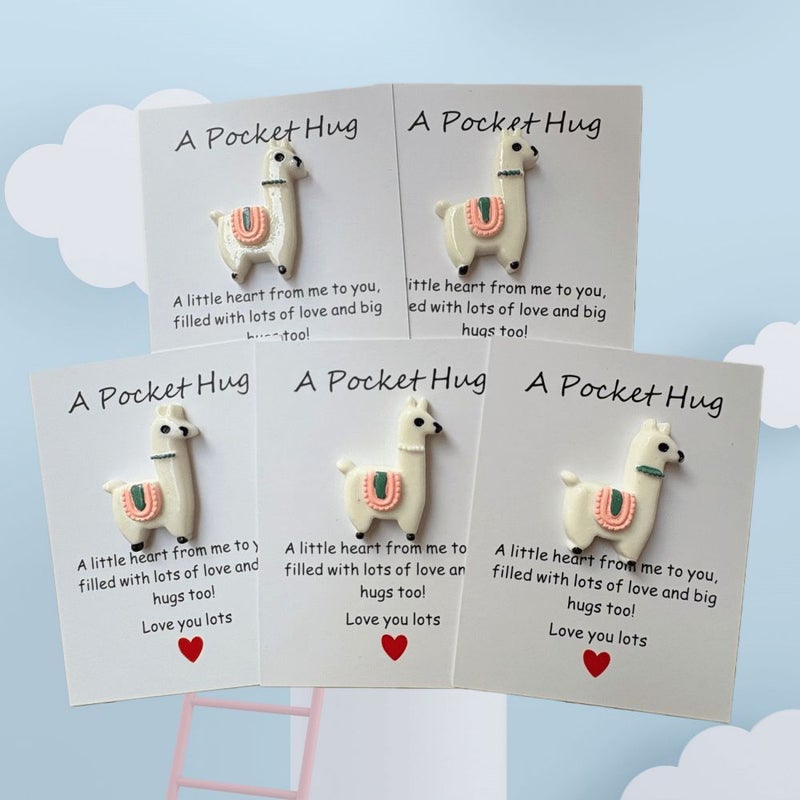 10 Pcs Pocket Hug Cards Decorated With Adorable Alpaca Designs Perfect Gift For Men Women Colleagues Family And Friends For Birthdays Valentine S Day Friendship Day Weddings - Image 2