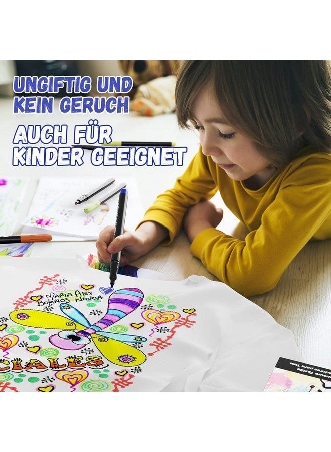 JR.WHITE Fabric Markers Permanent For Clothes Sneaker Shoes T Shirt Baby Onesies Bibs Bodysuit Pillow Canvas Tote Bags Graffiti Kids Adults Fabric Decorating Fine Point Pen Fabric Paint Pens Set Of 20 Colors - Image 4