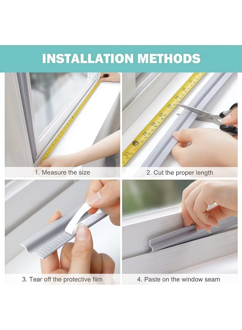 Self Adhesive Window Gap Sealing Strip, Windproof Window Seal Strip Window Weather Stripping Door Seal Strip, Window Draft Stopper Gap Filler for Sliding Doors, Windows, Wardrobes,Soundproof Pest-proof Windproof Dust Proof, SoundProof Winter Insulation, Door Seal Strip, Sliding window weatherproof strips(Grey 2M) - Image 3