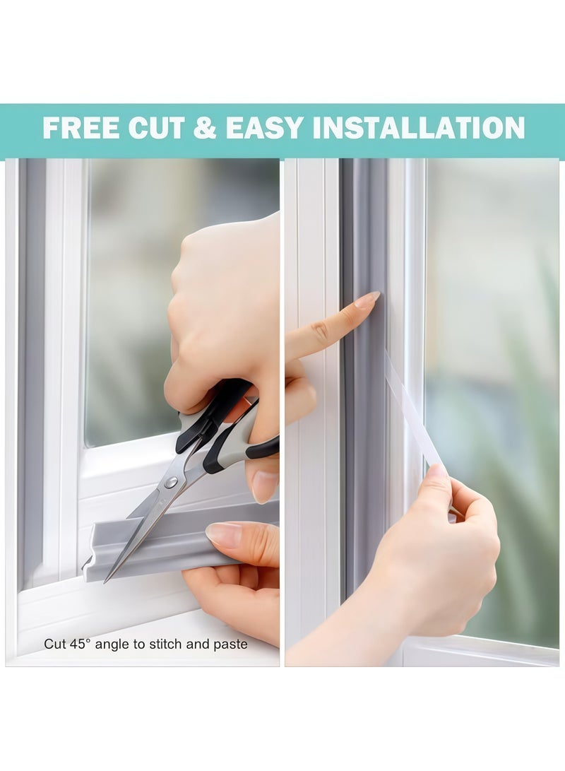 Self Adhesive Window Gap Sealing Strip, Windproof Window Seal Strip Window Weather Stripping Door Seal Strip, Window Draft Stopper Gap Filler for Sliding Doors, Windows, Wardrobes,Soundproof Pest-proof Windproof Dust Proof, SoundProof Winter Insulation, Door Seal Strip, Sliding window weatherproof strips(Grey 2M) - Image 4