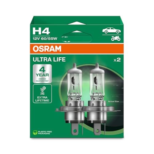 Osram ULTRA LIFE, H4, halogen headlight lamps, hanging folding box (2 lamps), white - Image 1
