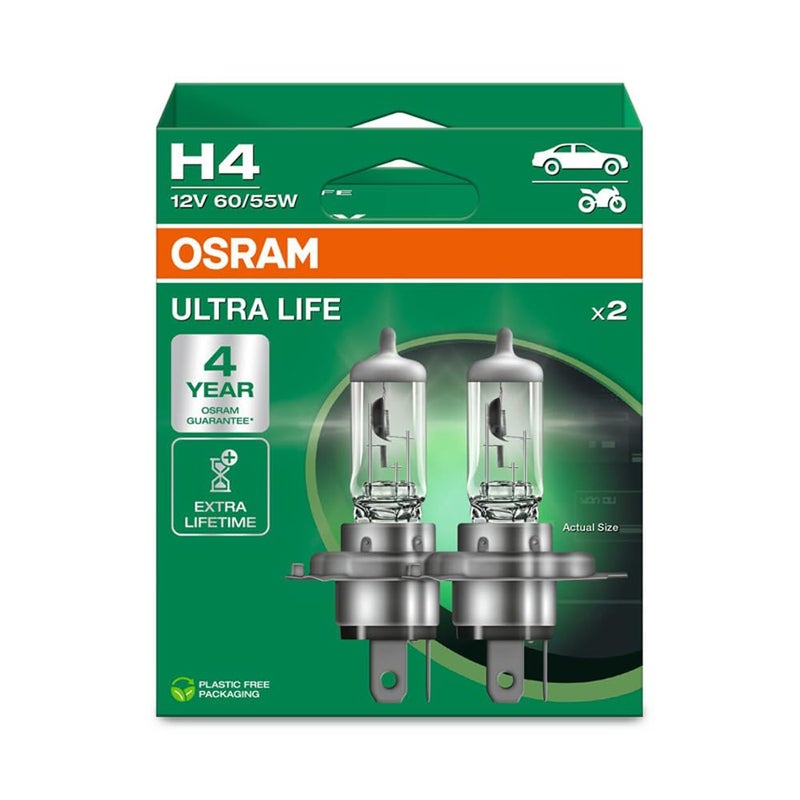 Osram ULTRA LIFE, H4, halogen headlight lamps, hanging folding box (2 lamps), white - Image 5