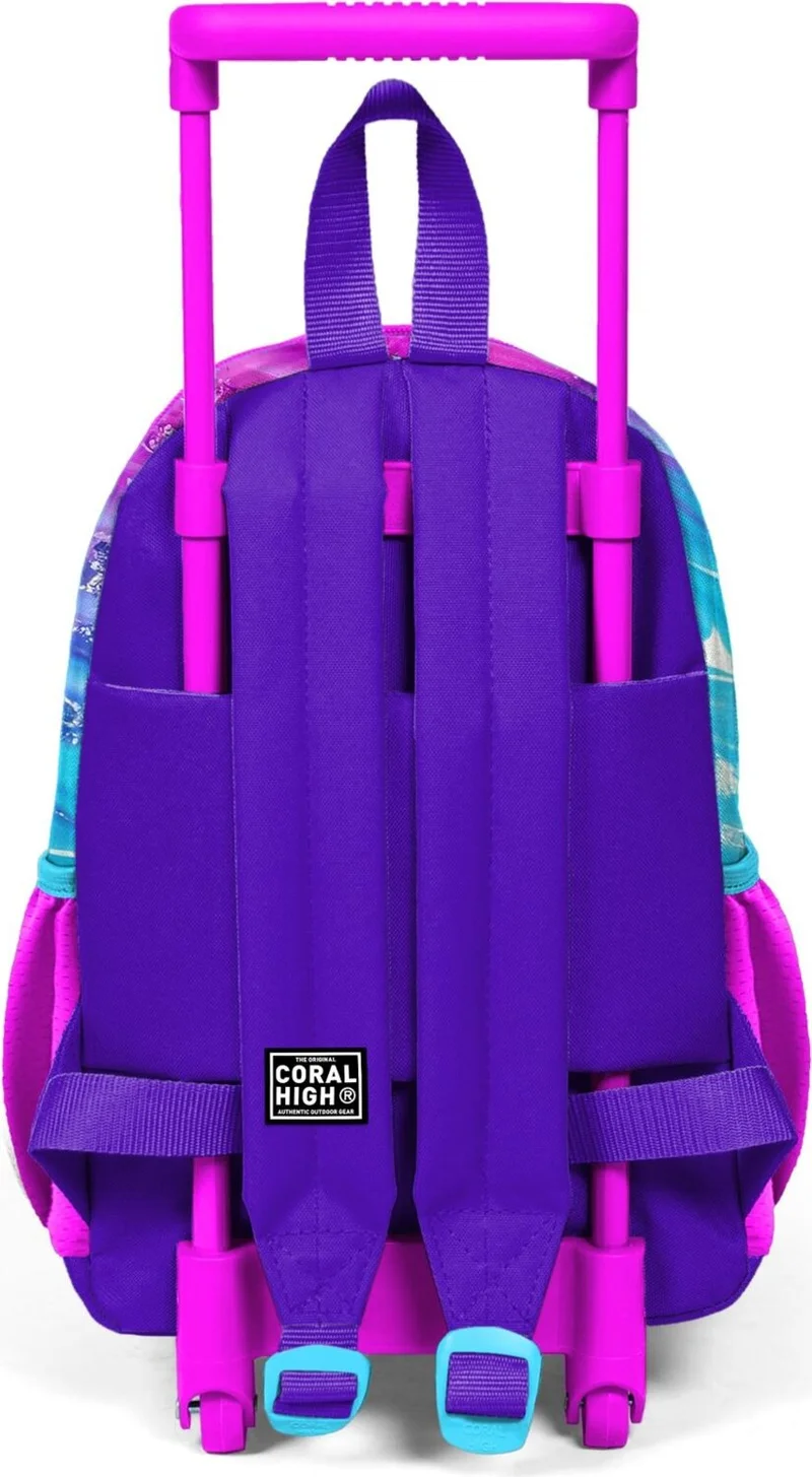CORAL HIGH Mini Nest Squeegee Backpack Pink Purple Turtle Patterned Two Compartments 24056
