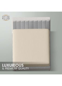 Hotel Linen Klub Hotel Linen Klub Stripe Microfiber  Beige Fitted Sheet  - Image 2