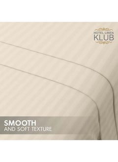 Hotel Linen Klub Hotel Linen Klub Stripe Microfiber  Beige Fitted Sheet  - Image 5