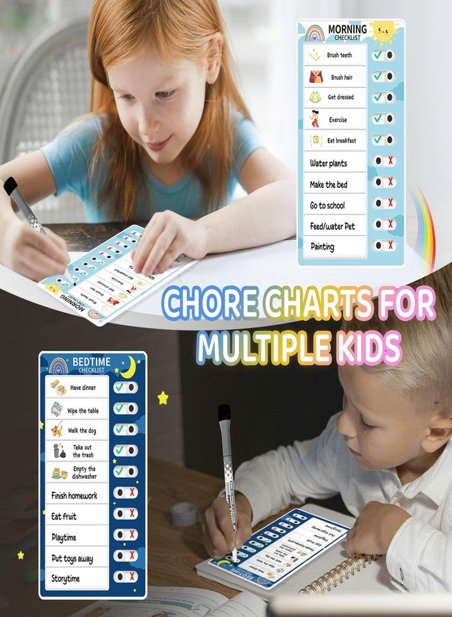 Tsytyst Chore Chart for Kids: Dry Erase Visual Schedule, Magnetic Bedtime/Morning Routine Chart - Toddler Chore Board, Checklist, To Do List for Kids (1 morning checklist, 1 bedtime checklist) - Image 5