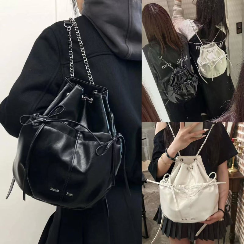 Women's Fashion Chain Bow Backpack - Image 1