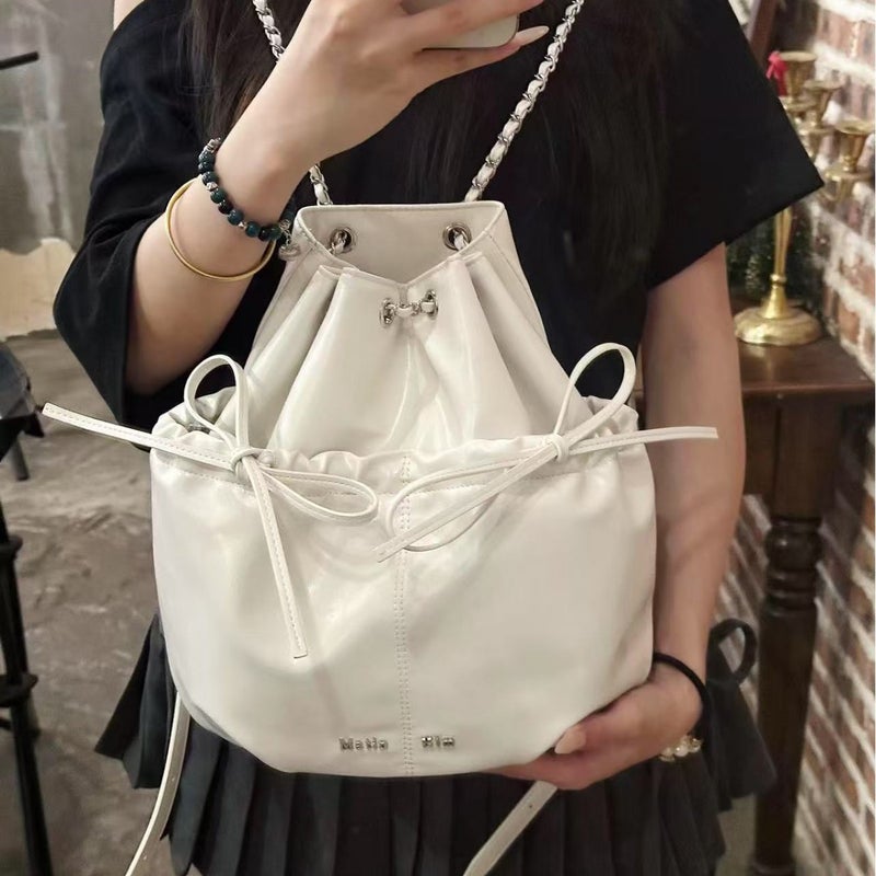 Women's Fashion Chain Bow Backpack - Image 3