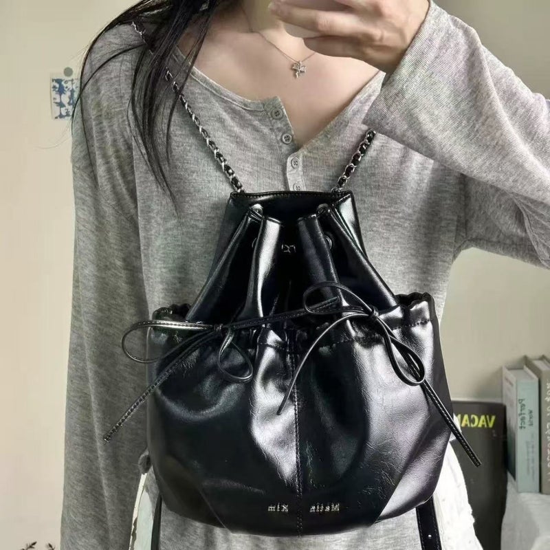 Women's Fashion Chain Bow Backpack - Image 4