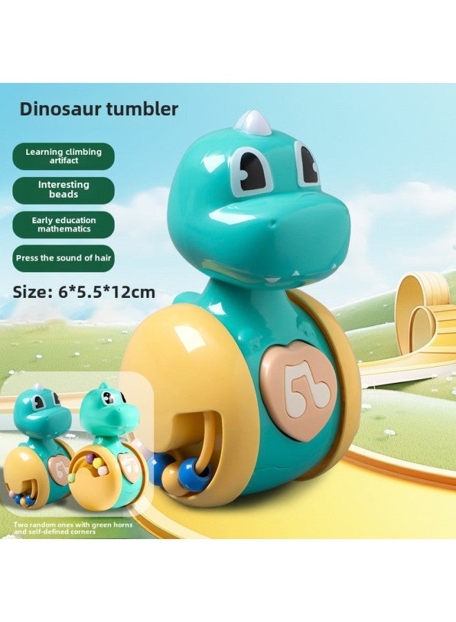 Baby Toy Tumbler Cute Cartoon Shaped Glide Kids Creative Toys Parent-Child Interactive Games-Color:B65 Dinosaur Sliding Tumbler - Image 1