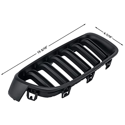 DEKEWEI ABS F30 Grill, Front Kidney Grille for 2012-2018 BMW 3 Series F30 F31 (Double Slats Matte Black Grills, 2pcs) - Image 5