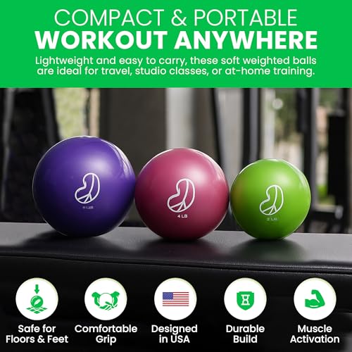 Bean Products Soft Weighted Balls for Exercise - Customizable Workout Balls for Yoga, Rehab, Pilates and Fitness - Latex Free, Easy to Grip, Versatile Physical Therapy Exercise Ball - Hibiscus, 4lbs (2 Pack) - Image 4