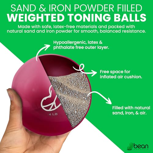 Bean Products Soft Weighted Balls for Exercise - Customizable Workout Balls for Yoga, Rehab, Pilates and Fitness - Latex Free, Easy to Grip, Versatile Physical Therapy Exercise Ball - Hibiscus, 4lbs (2 Pack) - Image 3