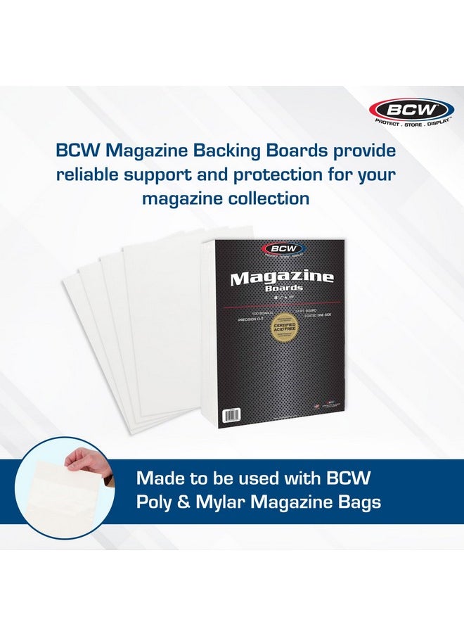 BCW BCW Magazine Backing Boards (8.5 x 11 Inches) -1 Pack (100 total) | 24-Point Solid Bleached Sulfate, Calcium Carbonate Coating Protective Sheets | Ideal for Collectible Magazine Protection  - Image 2