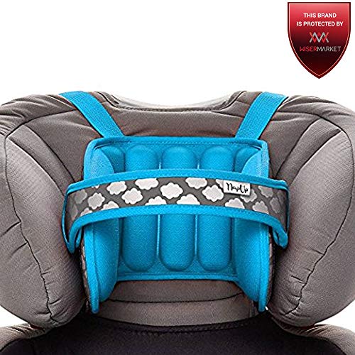 NAPUP Kids Head Holder for Car Seat – Adjustable Polyester Carseat Head Support for Toddler (Light Blue) - Image 3