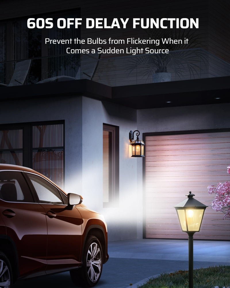 DEWENWILS Light Sensor Socket, Dusk to Dawn Sensor Socket, Light Bulb Socket for Light Fixtures, Compatible with Incandescent/CFL/LED/Halogen Bulbs, 4 Pack, ETL Listed - Image 3