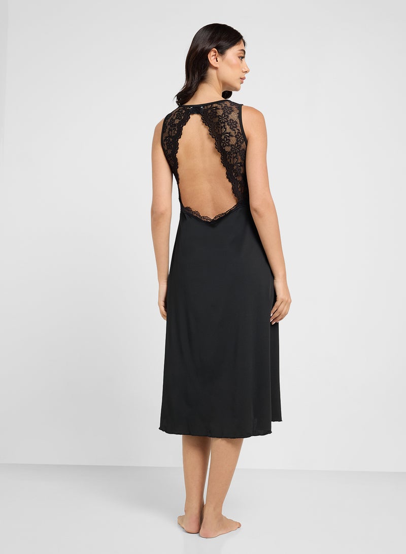 ELLA Night Dress With Back Cut Out Detail  - Image 2