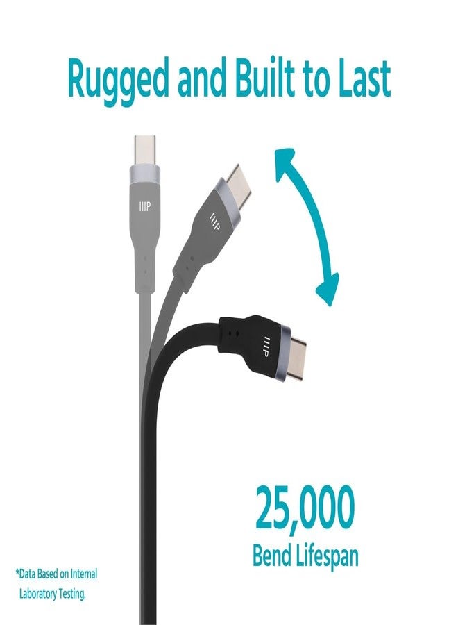 Monoprice USB 2.0 USB-C to USB-C Silicone Cable 6ft Black - Image 5