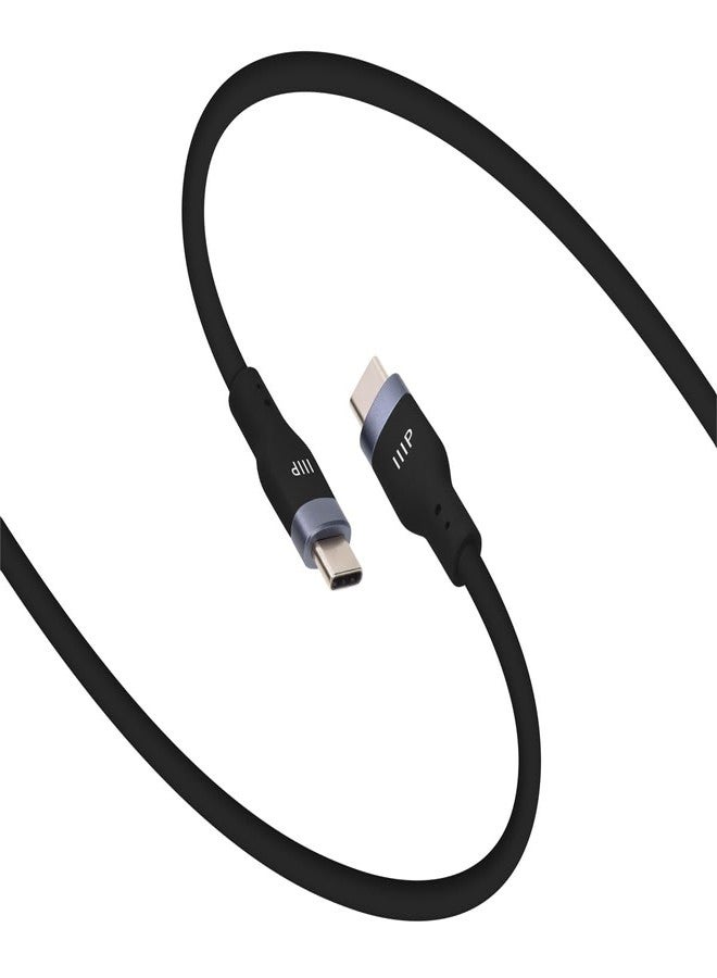 Monoprice USB 2.0 USB-C to USB-C Silicone Cable 6ft Black - Image 3