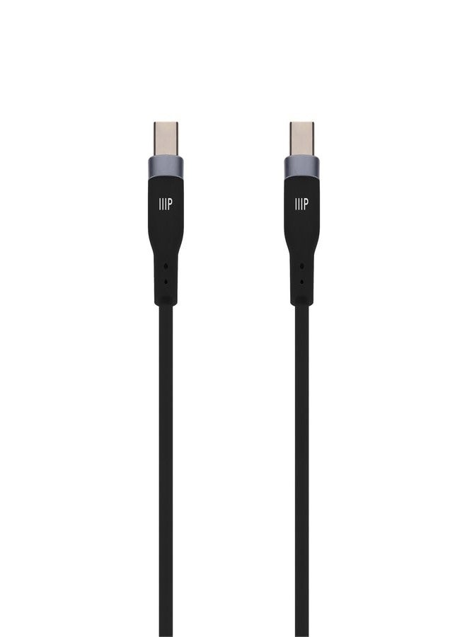 Monoprice USB 2.0 USB-C to USB-C Silicone Cable 6ft Black - Image 2