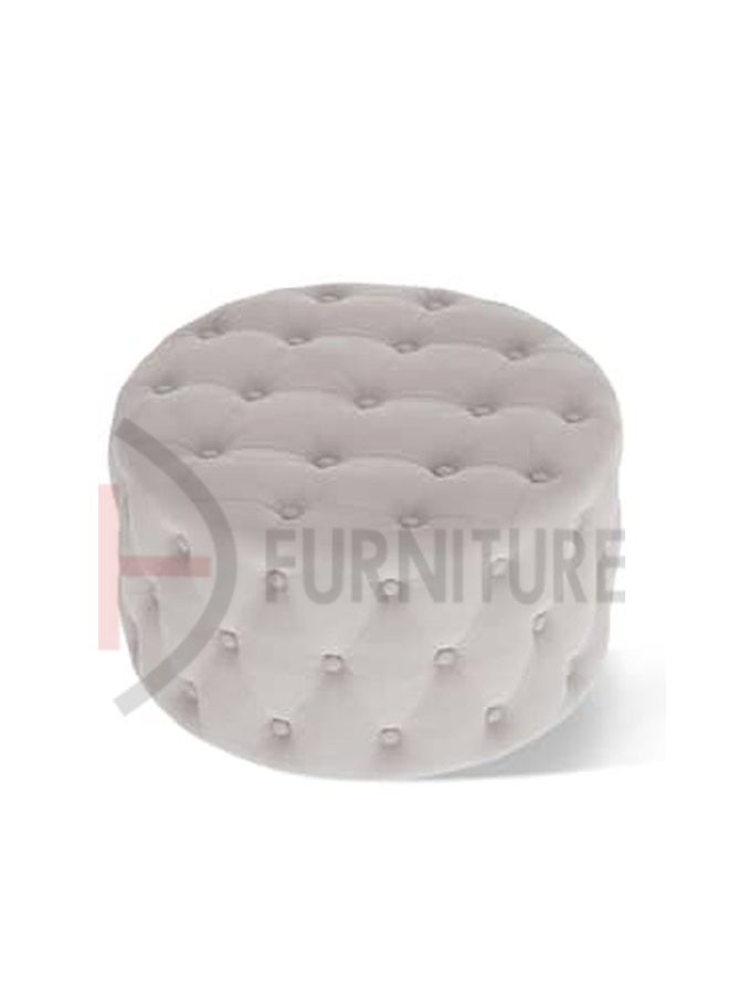 DIVINE FURNITURE Stylish Fully Tufted Round Ottoman Stool  - Image 4