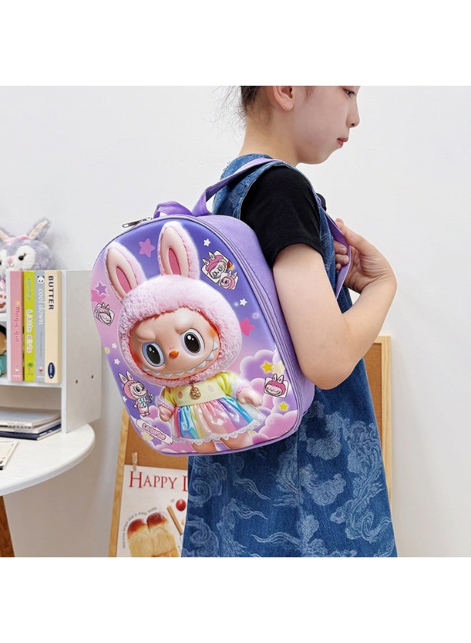 لابوبو حقيبة ظهر جديدة للأطفال من Labubu حقيبة صلبة لرياض الأطفال مصنوعة من مادة EVA حقيبة مدرسية للأولاد والبنات بسعة كبيرة 30*25*7 سم - Image 3