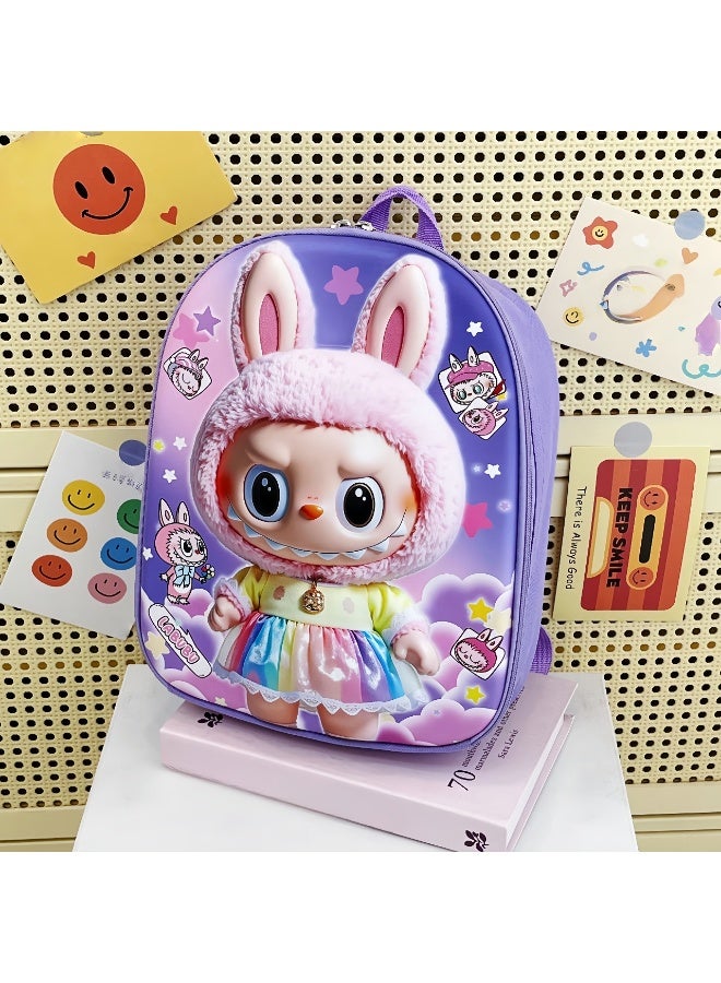 لابوبو حقيبة ظهر جديدة للأطفال من Labubu حقيبة صلبة لرياض الأطفال مصنوعة من مادة EVA حقيبة مدرسية للأولاد والبنات بسعة كبيرة 30*25*7 سم - Image 1