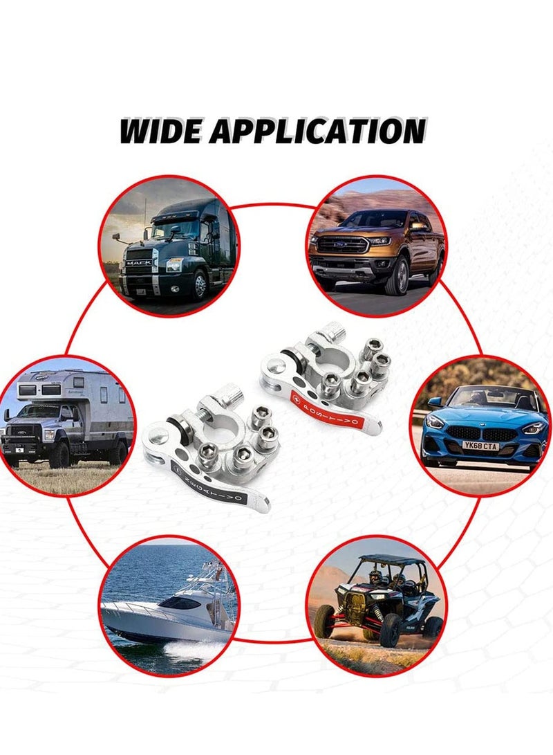 SOLARAE Battery Terminal Connectors, 2PCS Quick Release Disconnect Car, Automobile Card, Positive Negative for SAE/JIS Type A Posts - Image 5