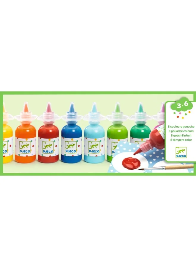 DJECO Paint For Little Ones - 8 Gouachebottles