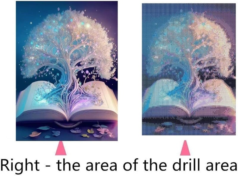 ROKTRY Tree Diamond Painting Book Kits for Adults Diamond Art White Tree of Life Diamond Painting Full Drill Crystal Rhinestone Embroidery Craft Kits for Home Wall Decor Gifts White Tree - Image 5
