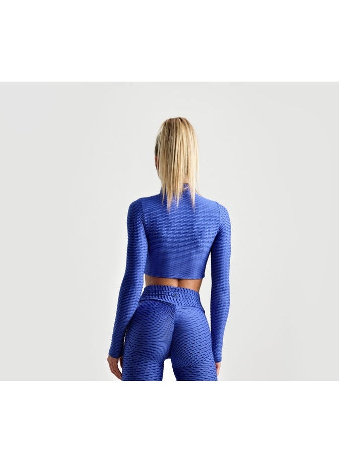 Tessitura Crop zipper top 3D - Royal Blue - Image 4