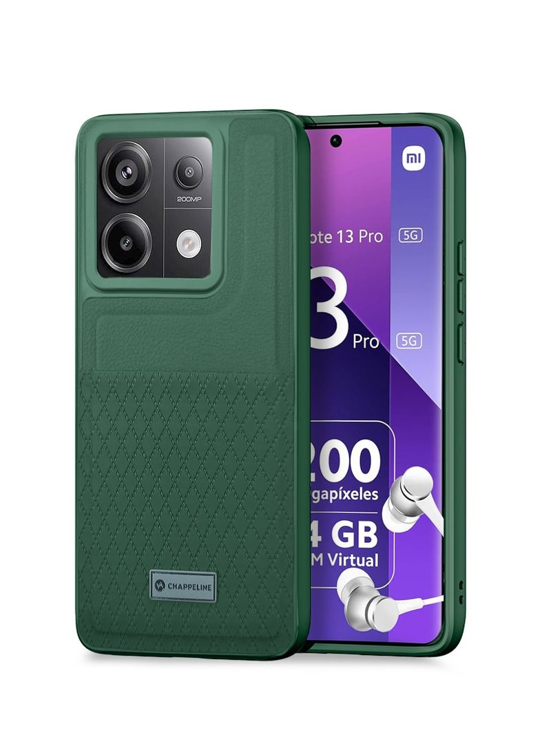CHAPPELINE - Silicone Pattern Card Holder Case Cover For Xiaomi Redmi Note 13 Pro Dark Green - Image 1