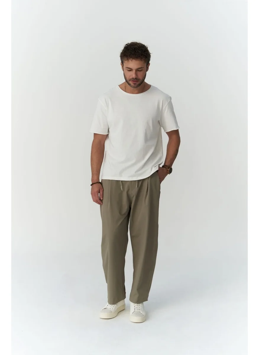 Mai Collection Kenway Lace Detail Khaki Men's Trousers