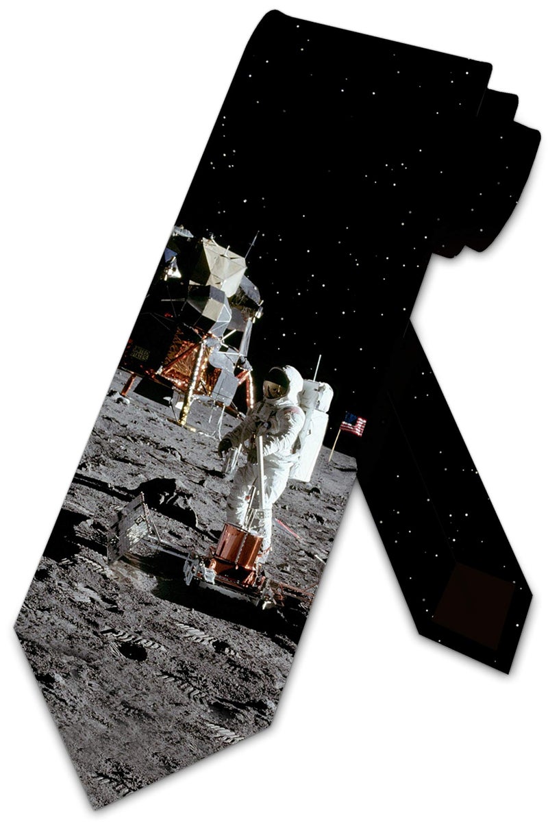 Three Rooker Lunar Landing Space Ties Mens Necktie - Image 1
