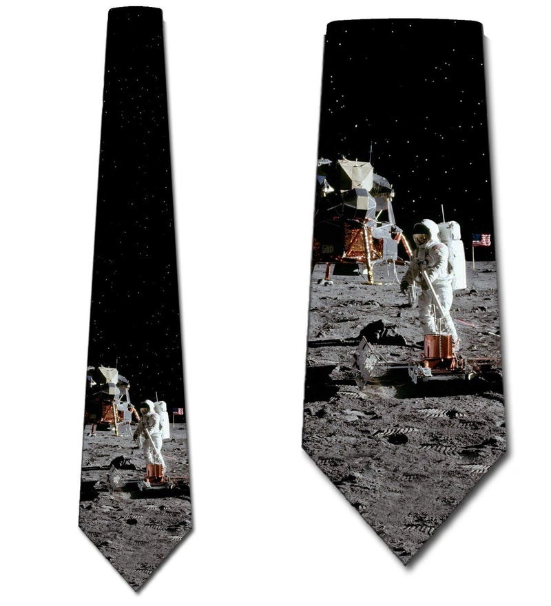 Three Rooker Lunar Landing Space Ties Mens Necktie - Image 2