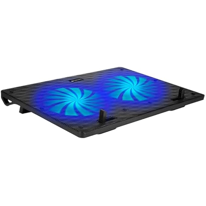 ZEBRONICS, ZEB-NC3300 USB POWERED LAPTOP COOLING PAD WITH DUAL FAN, DUAL USB PORT AND BLUE LED LIGHTS - Image 1