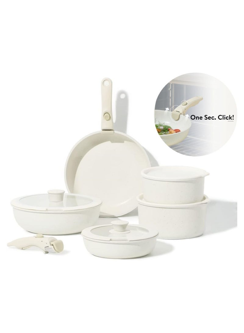 Nonstick Cookware Sets, Detachable Non Stick Pots and Pans Set, Cooking Sets, Medical Stone Non Stick Cookware, Suitable for All Stoves, Dishwasher/Oven Safe  - Image 1