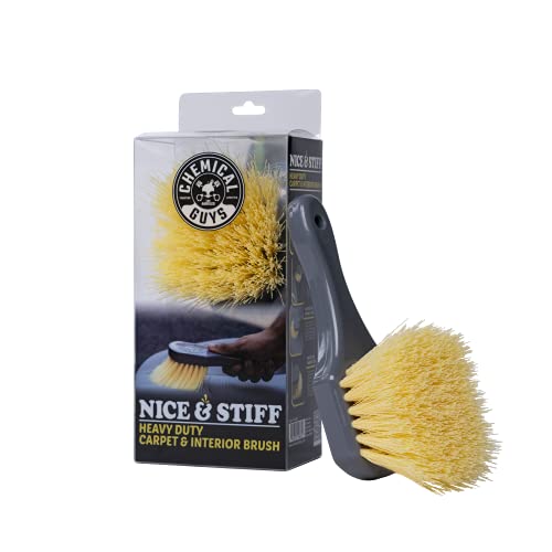 Chemical Guys ACCG02 Nice & Stiff Heavy Duty Carpet & Interior Detailing Brush, (Safe for Cars, Trucks, SUVs, RVs, Motorcycles, & More) Yellow - Image 1