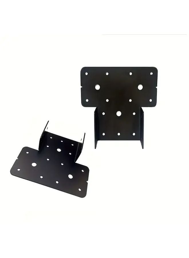 قطعتان قوس توصيل حامل سقف معدني ثقيل باللون الأسود لعمود T - Image 3