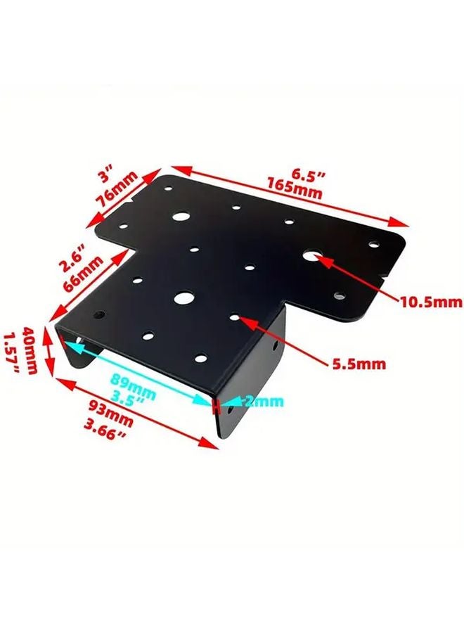 قطعتان قوس توصيل حامل سقف معدني ثقيل باللون الأسود لعمود T - Image 4