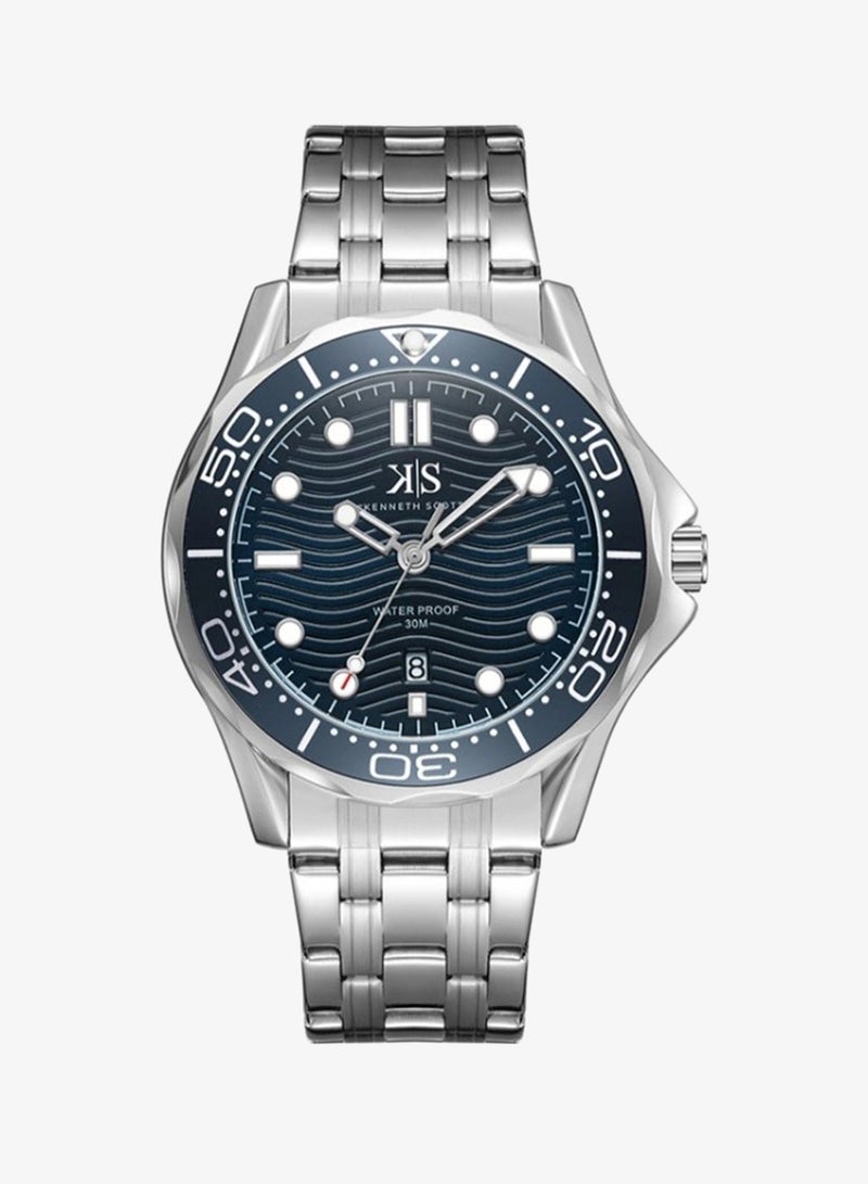 KENNETH SCOTT Stainless Steel Analog Watch K22009-SBSN - 48 mm - Image 1