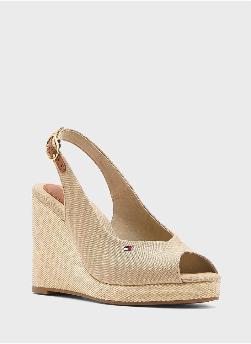 TOMMY HILFIGER HIGH WEDGE SLINGBACK ESPADRILLES