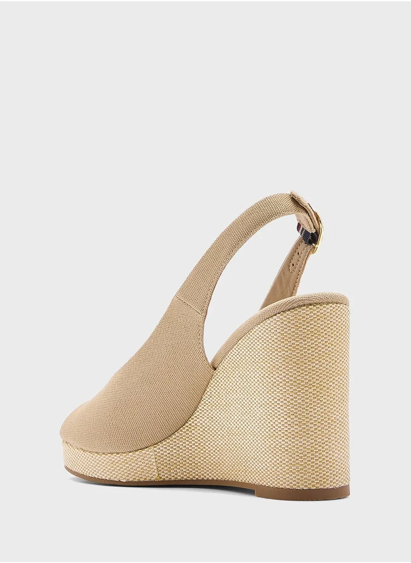 TOMMY HILFIGER HIGH WEDGE SLINGBACK ESPADRILLES