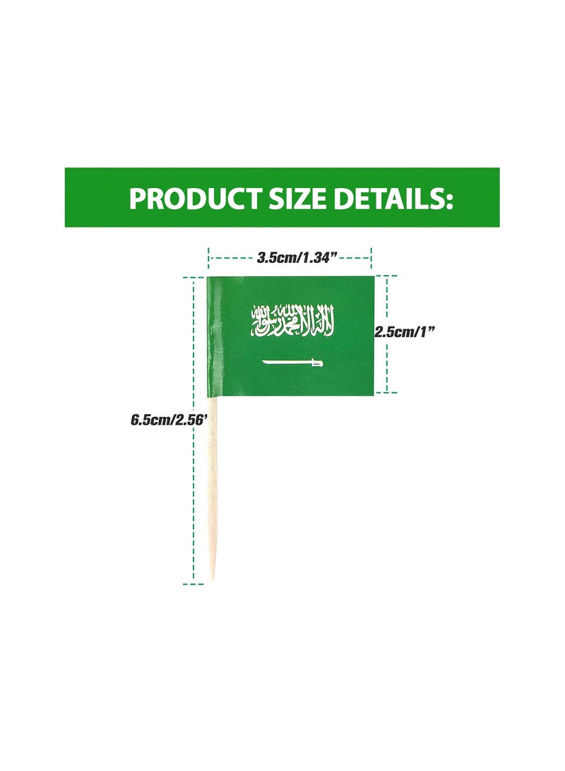 Saudi National Day Toothpick Cupcake Toppers – Perfect for Celebrations, Parties, and Events – Mini Stick Flags for Decorating Cupcakes, Cakes, and Desserts - Image 2