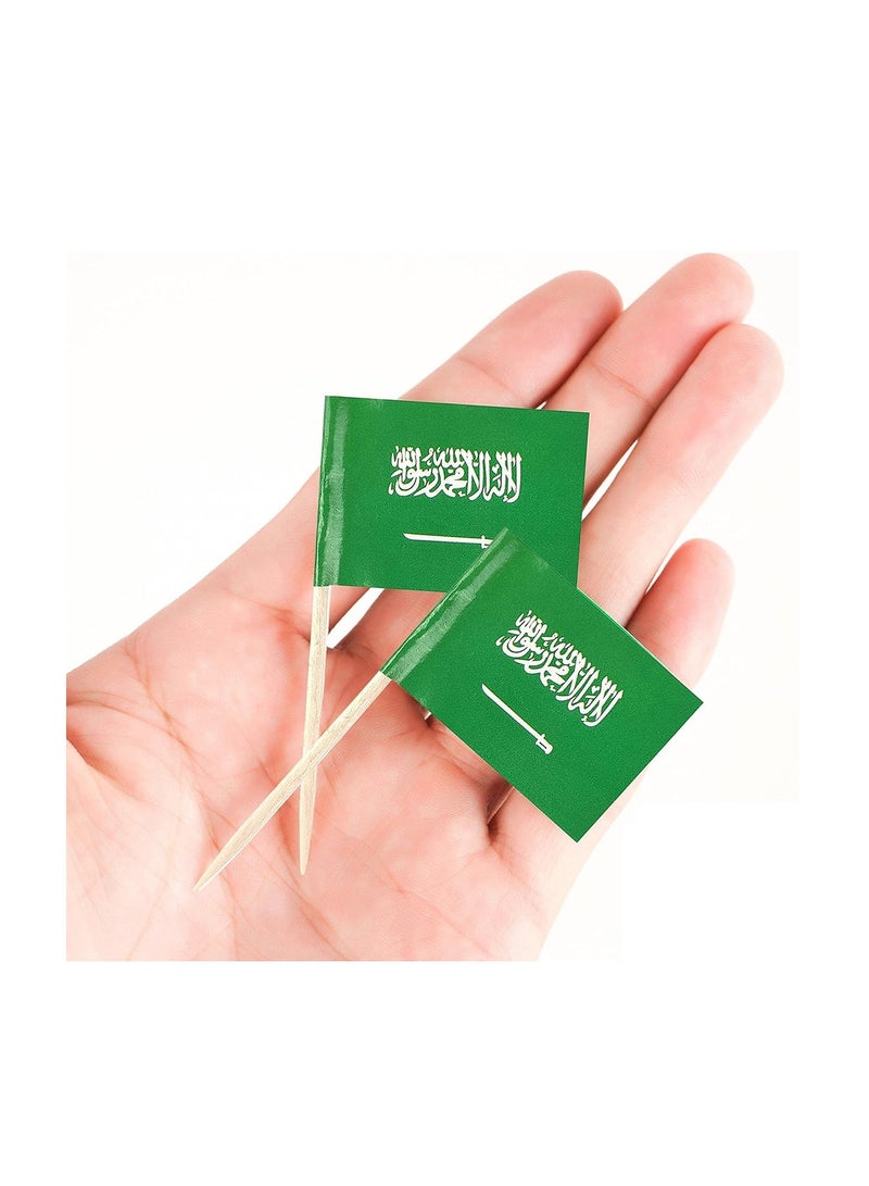Saudi National Day Toothpick Cupcake Toppers – Perfect for Celebrations, Parties, and Events – Mini Stick Flags for Decorating Cupcakes, Cakes, and Desserts - Image 3