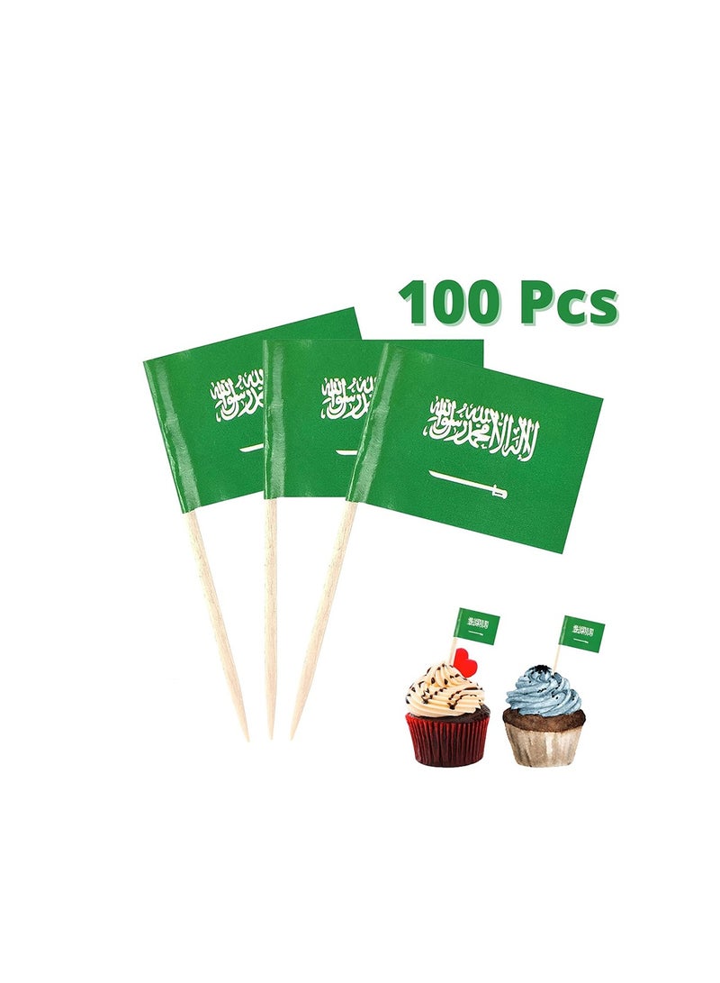 Saudi National Day Toothpick Cupcake Toppers – Perfect for Celebrations, Parties, and Events – Mini Stick Flags for Decorating Cupcakes, Cakes, and Desserts - Image 4